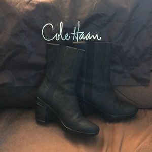 Cole Haan leather, mid length boots